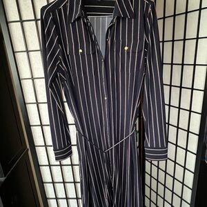 Lauren Ralph Lauren Navy Striped Long Sleeve Dress